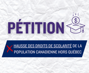 Hausse des droits de scolarité - population canadienne hors Québec