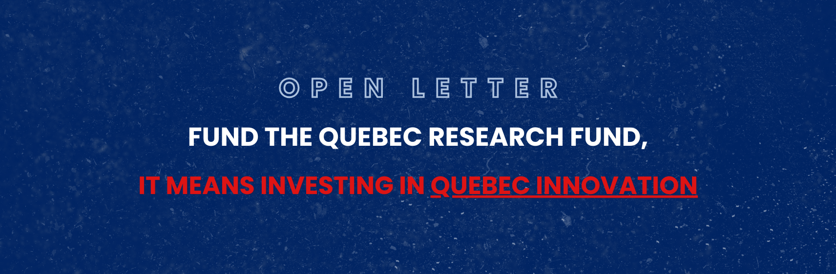 Open Letter - Research Funding